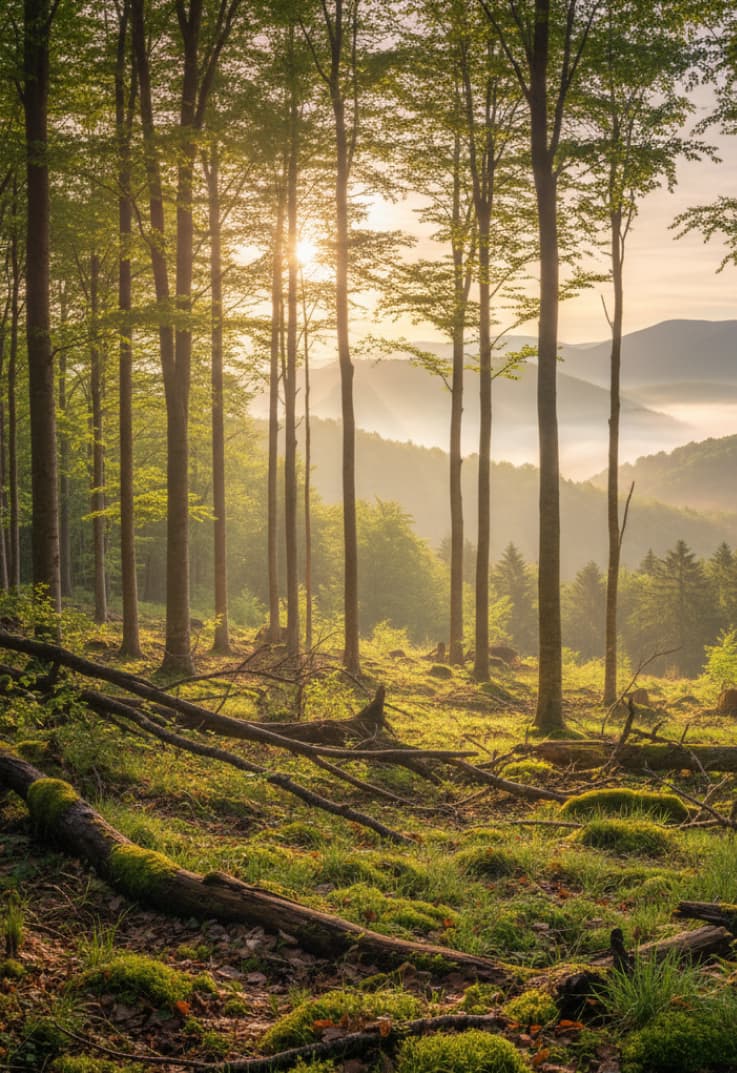 Wald mit Bergen